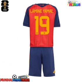 Camiseta España Lamine Yamal #19 Primera Equipación Replica Mundial 2026 para niños mangas cortas (+ Pantalones cortos)